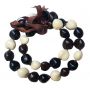 Kukui Nut Lei 32" - BLACK-BROWN-WHITE Color