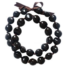 Kukui Nut Lei 32" - BROWN Color