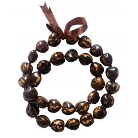 Kukui Nut Lei 32" - MARBLE-BROWN Color