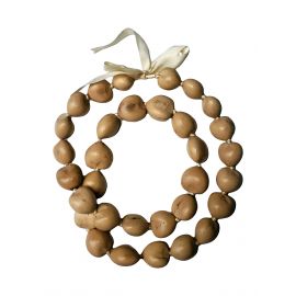 Kukui Nut Lei 32" - NATURAL-BEIGE Color