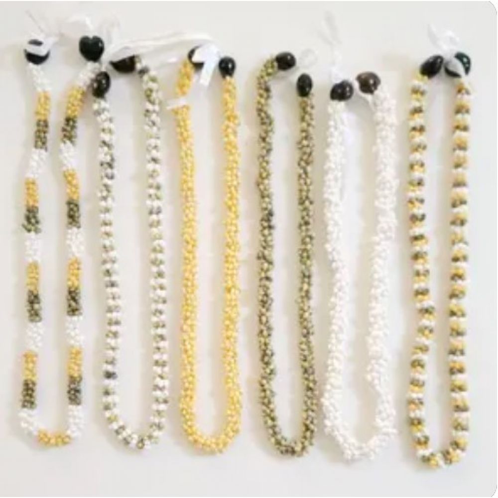 Wholesale 40 pcs Mongo Shell with Kukui Nut Lei Necklace Mixed