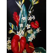 ZhaVi - Hawaiian Flower Black Pillow Case