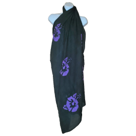 Plus Size Sarong Hibiscus Flowers Dark-Green