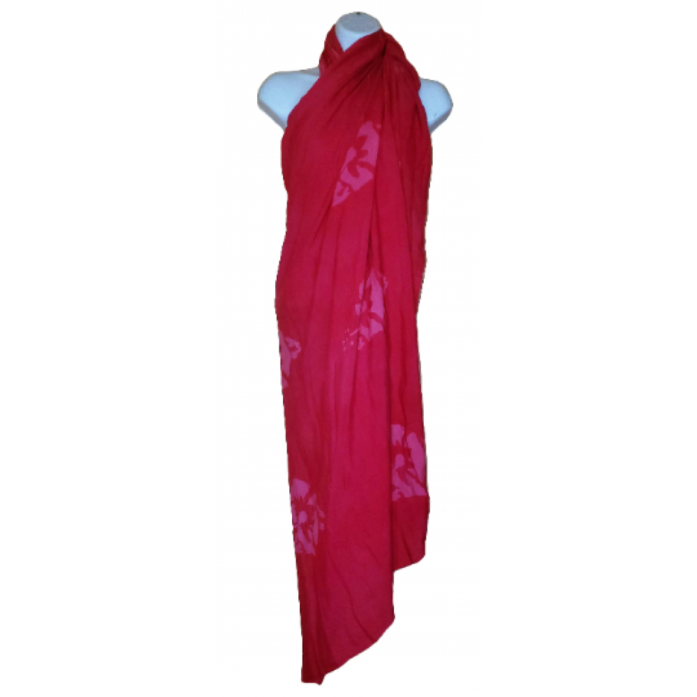 Plus Size Sarong Hibiscus Flowers PINK