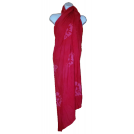 Plus Size Sarong Hibiscus Flowers PINK