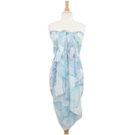 Sarong  Ice - Blue Hibiscus