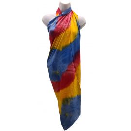 Tie Dye Sarong Blue - Red - Yellow
