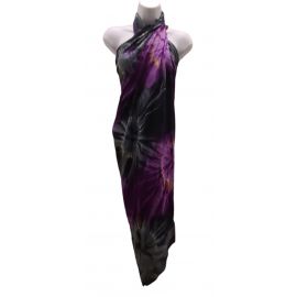 Tie Dye Sarong Purple-Black