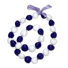 Kukui Nut Necklace Lei Hawaiian Wedding Luau Graduation White Purple