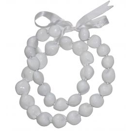 Kukui Nut Necklace Lei Hawaiian Wedding Luau Graduation White