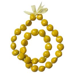 Kukui Nut Necklace Lei Hawaiian Wedding Luau Graduation Yellow