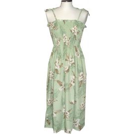 16D-809G- Hawaiian Smock Midi Dress Lulumahu Orchid