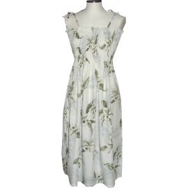 16D-809W- Hawaiian Smock Midi Dress Lulumahu Orchid