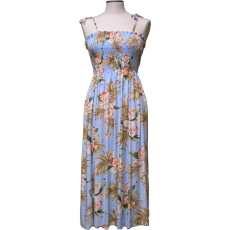 16D-824BL -Hawaiian Smock Midi Dress Classic Orchid