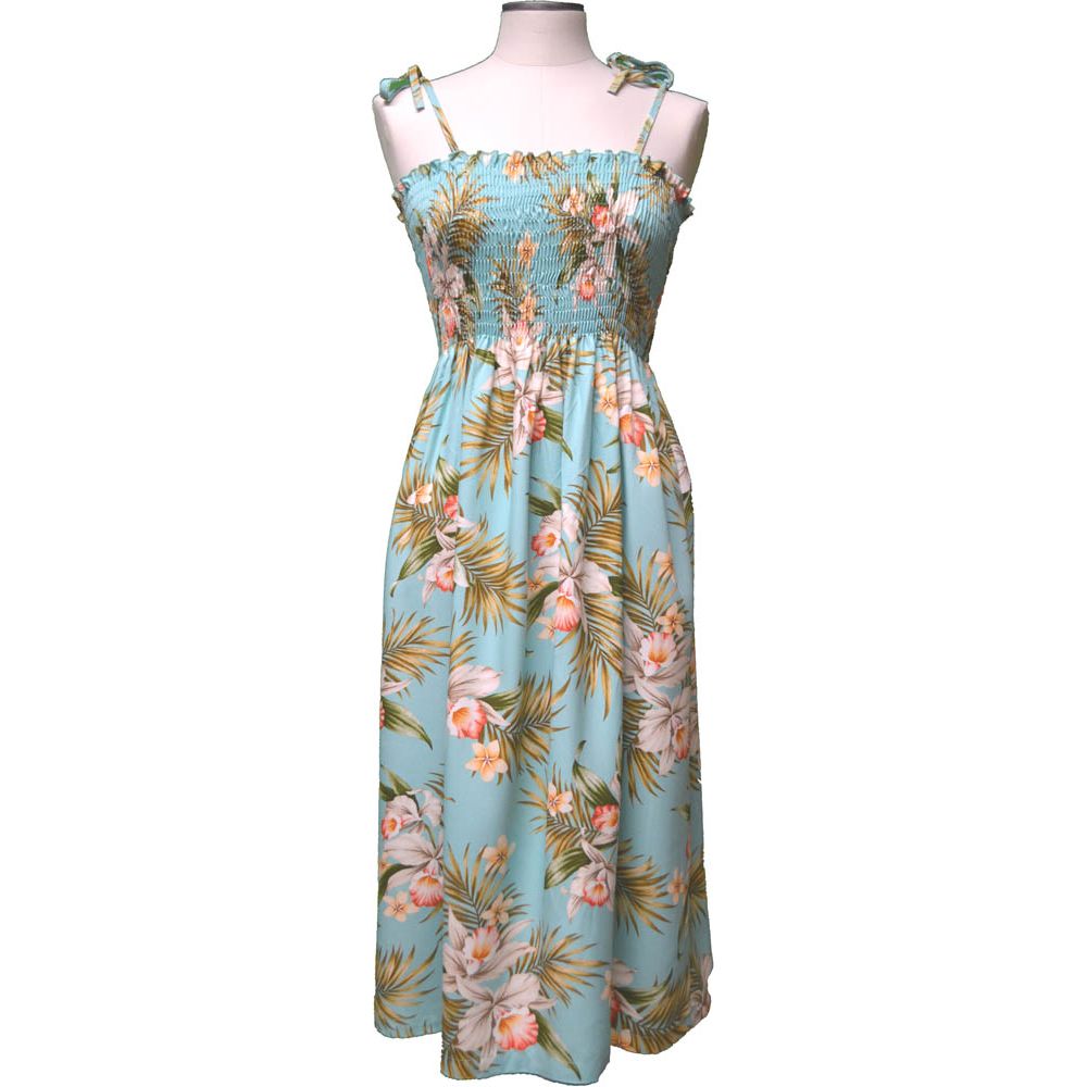 16D-824G -Hawaiian Smock Midi Dress Classic Orchid