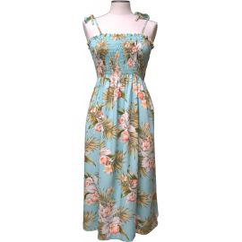 16D-824G -Hawaiian Smock Midi Dress Classic Orchid