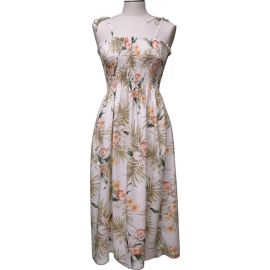 16D-824W -Hawaiian Smock Midi Dress Classic Orchid