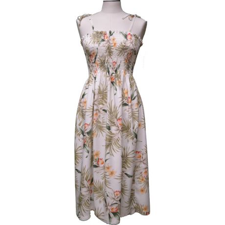 16D-824W -Hawaiian Smock Midi Dress Classic Orchid