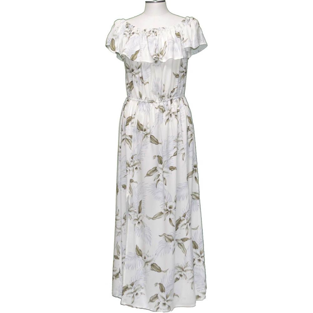 Lulumahu Orchid White Off The Shoulder Summer Dress