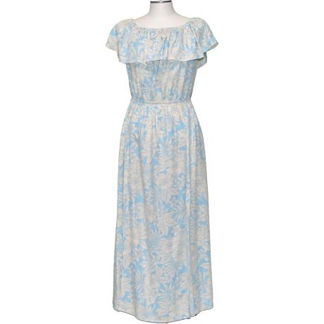 Kohala Forest Blue Off The Shoulder Summer Dress