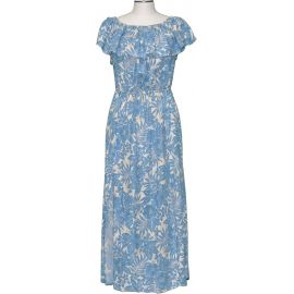 Kohala Forest Navyblue Off The Shoulder Summer Dress