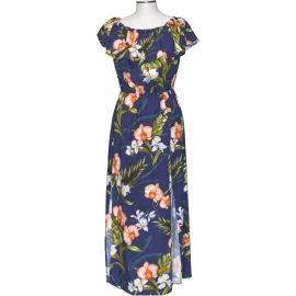 Akupu Orchid Navyblue Off The Shoulder Summer Dress