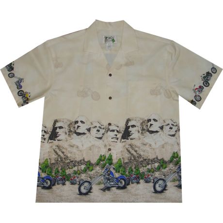 AL-427W- Presidents USA White Cotton Mens Hawaiian Shirt