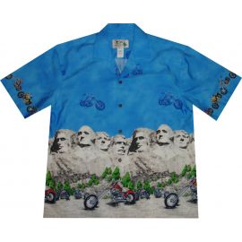 AL-427NB- Presidents USA Navy Cotton Mens Hawaiian Shirt