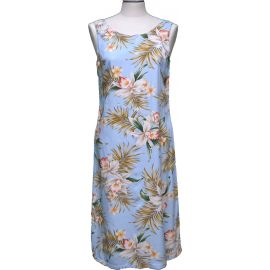 4D - 824BL- Classic Orchid Blue Hawaiian Loose Dress