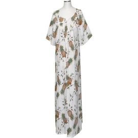 5M-410W-Pineapple Cotton Hawaiian Muumuu Dress