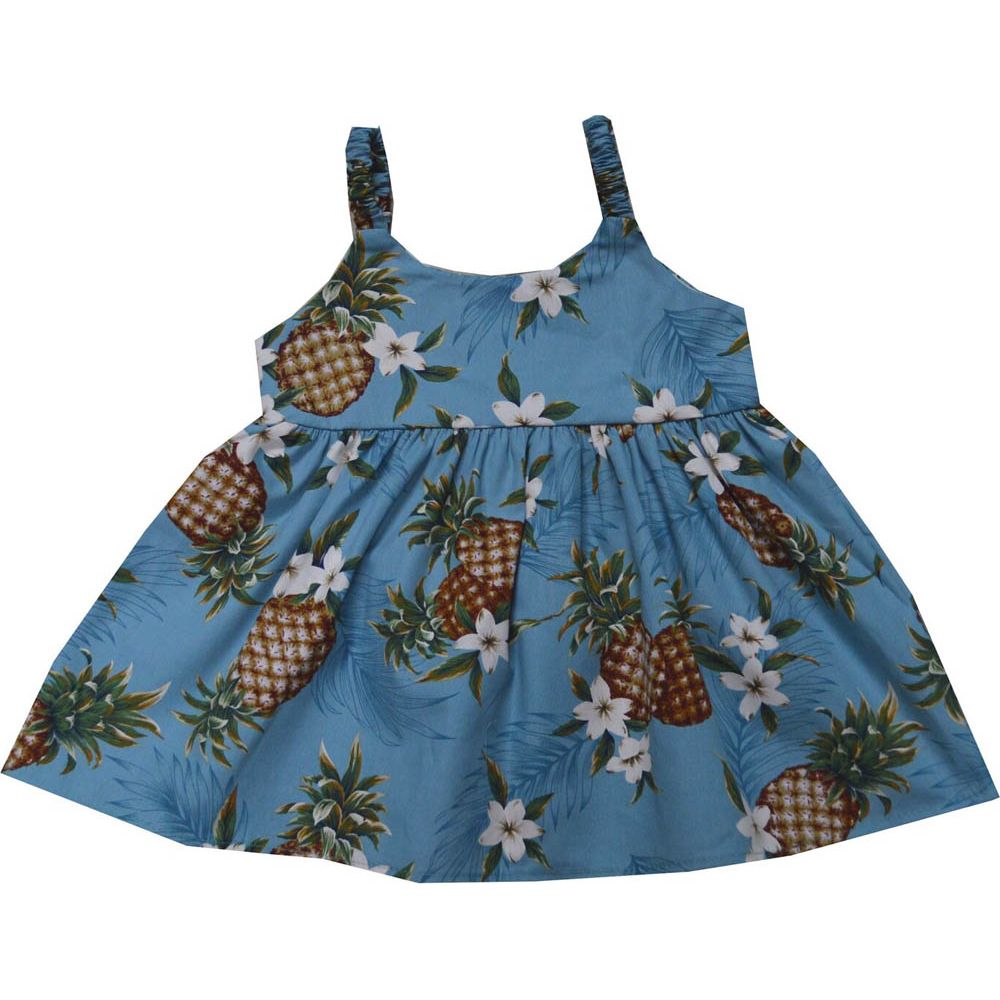 7KD- 410BL-Pineapple Garden Hawaiian Bungee Dress