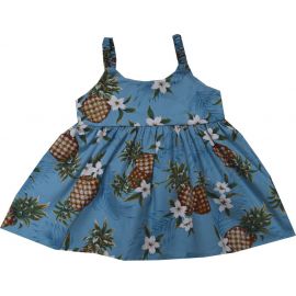 7KD- 410BL-Pineapple Garden Hawaiian Bungee Dress