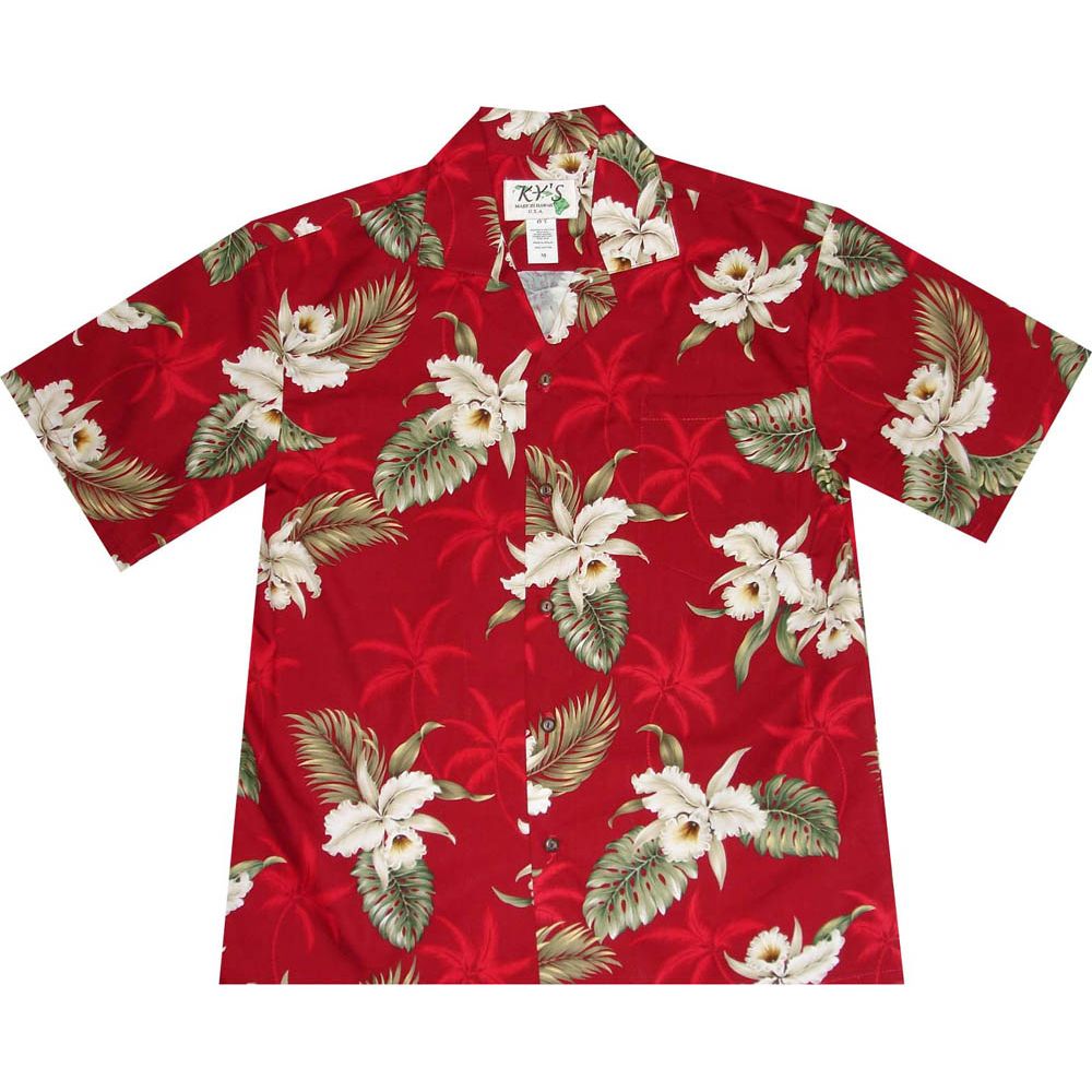 AL-413R - Classic Orchid Red Aloha Shirt