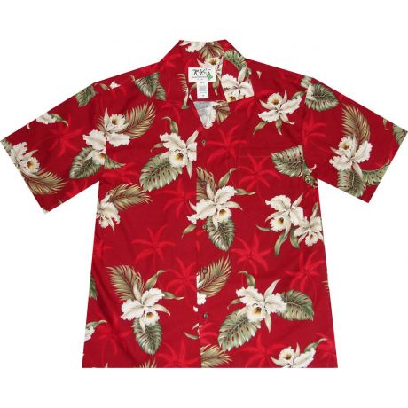 AL-413R - Classic Orchid Red Aloha Shirt