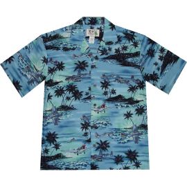AL-429BL - Planes Pearl Harbor Blue Aloha Shirt