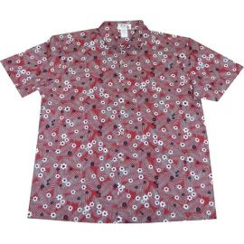 ALS-531R- Wahiawa Tropical Red Slim Fit Hawaiian Shirt