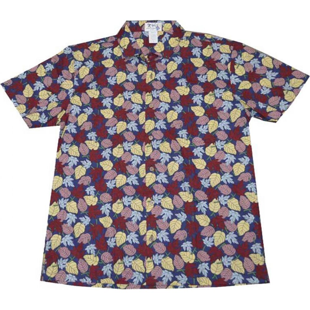 ALS-533NB- Waianae Kai Leaf Slim Fit Hawaiian Shirt