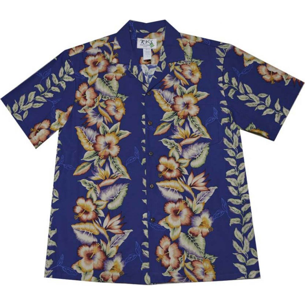 AL - 535NB Vintage Anthurium Design Aloha Shirt
