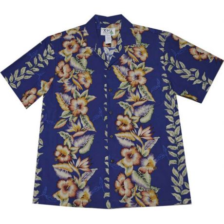 AL - 535NB Vintage Anthurium Design Aloha Shirt