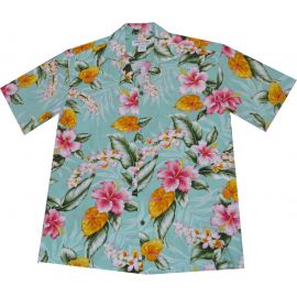 AL 830- Kauai's Tropical Flower Aloha Shirt