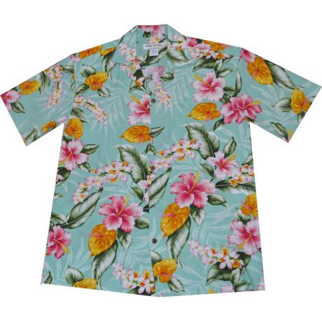 AL 830- Kauai's Tropical Flower Aloha Shirt