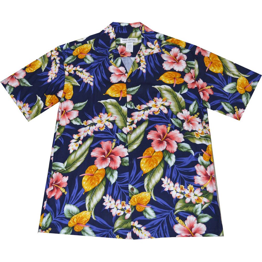AL 830NB- Kauai's Tropical Flower Aloha Shirt
