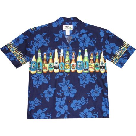 AL360-Big and Tall Mens Hawaii Beer Hawaiian Shirt