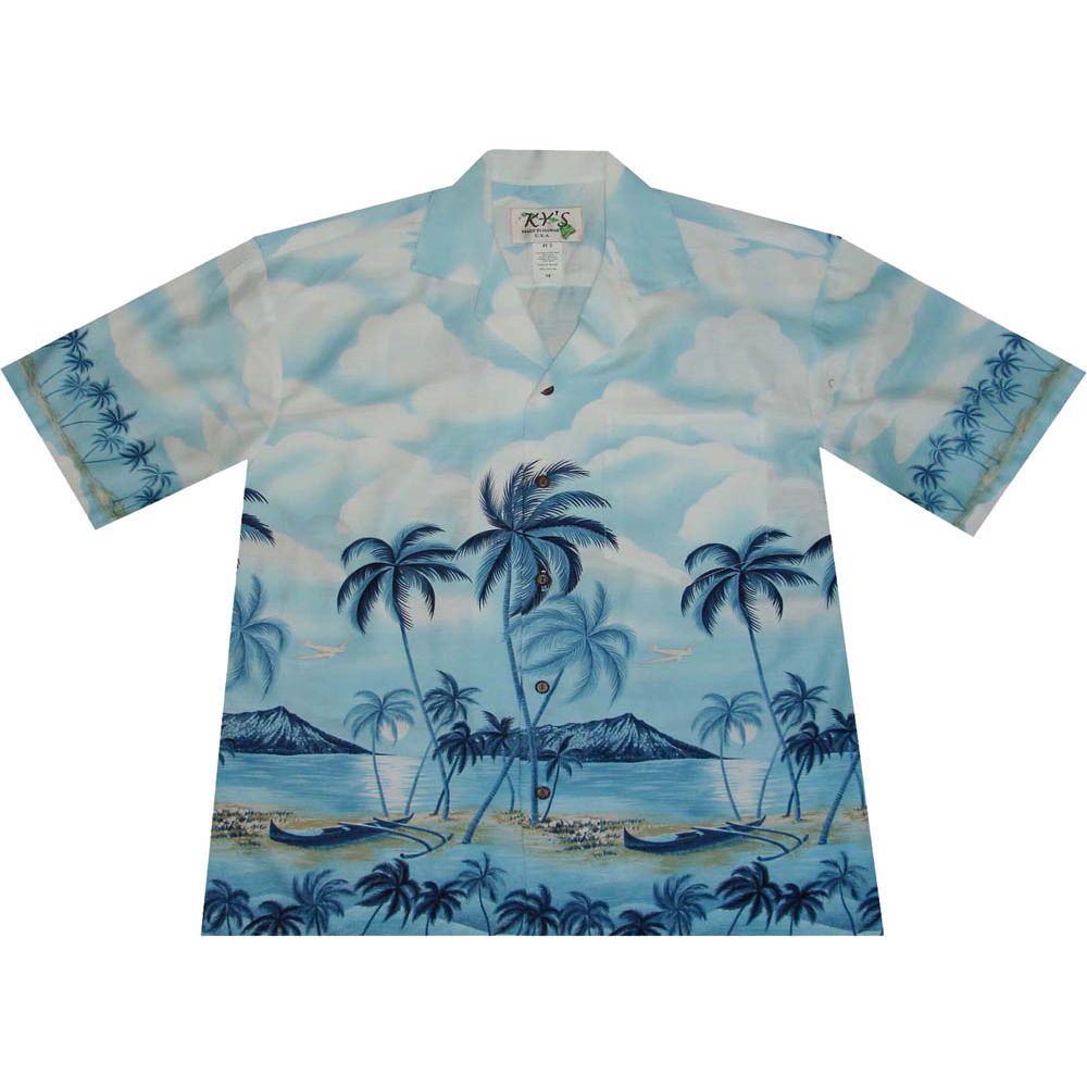 AL401-Big and Tall Mens Shore Line Hawaiian Shirt