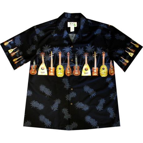AL407-Big and Tall Mens Ukulele Hawaiian Shirt
