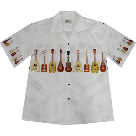 AL407-Big and Tall Mens Ukulele Hawaiian Shirt