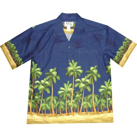 AL-408NB-Big and Tall Mens Palm Trees Beach Hawaiian Shirt
