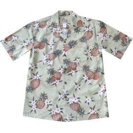 AL410G - Pineapple Green Aloha Shirt