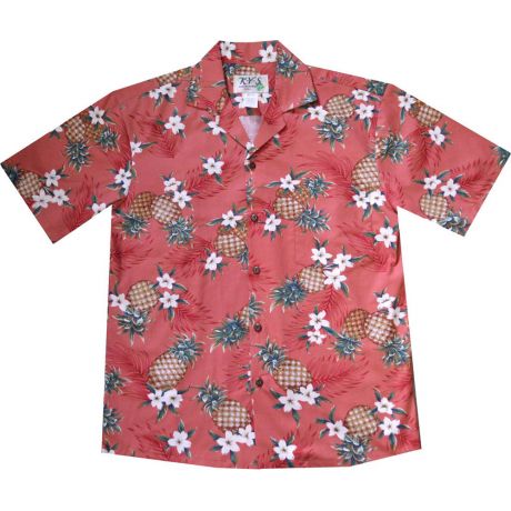 AL-410R - Pineapple Red Aloha Shirt