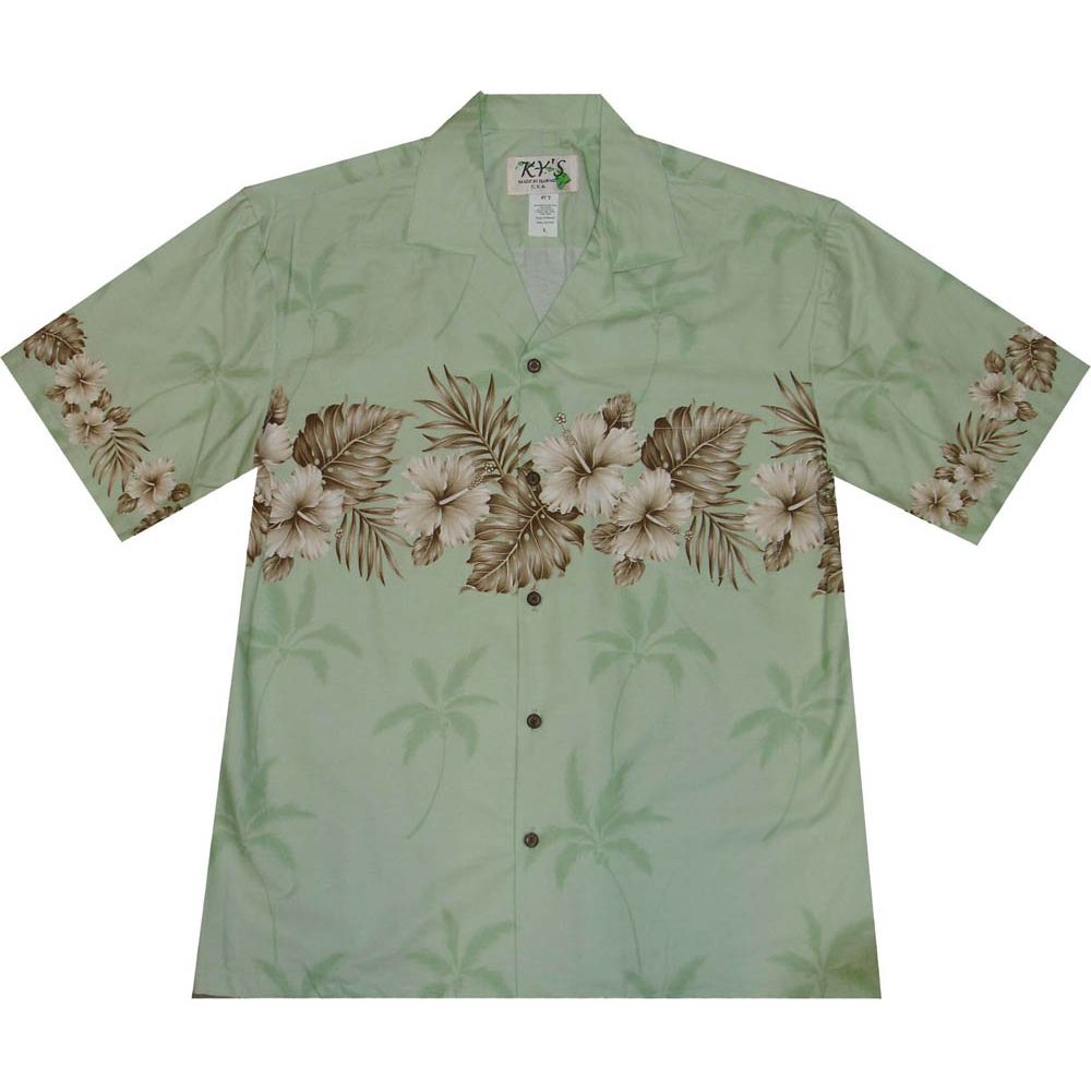 AL412-Big and Tall Mens Vintage Hibiscus Hawaiian Shirt